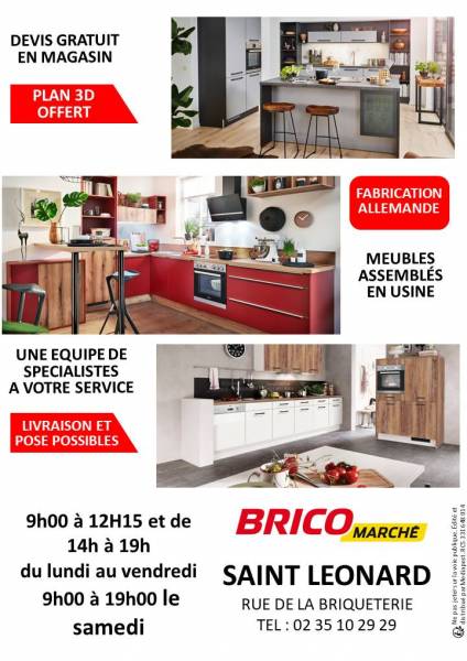 Profitez de la TVA offerte jusqu'au 30 novembre 2021 sur votre cuisine sur mesure dans votre Bricomarché Saint Léonard à proximité de Fécamp