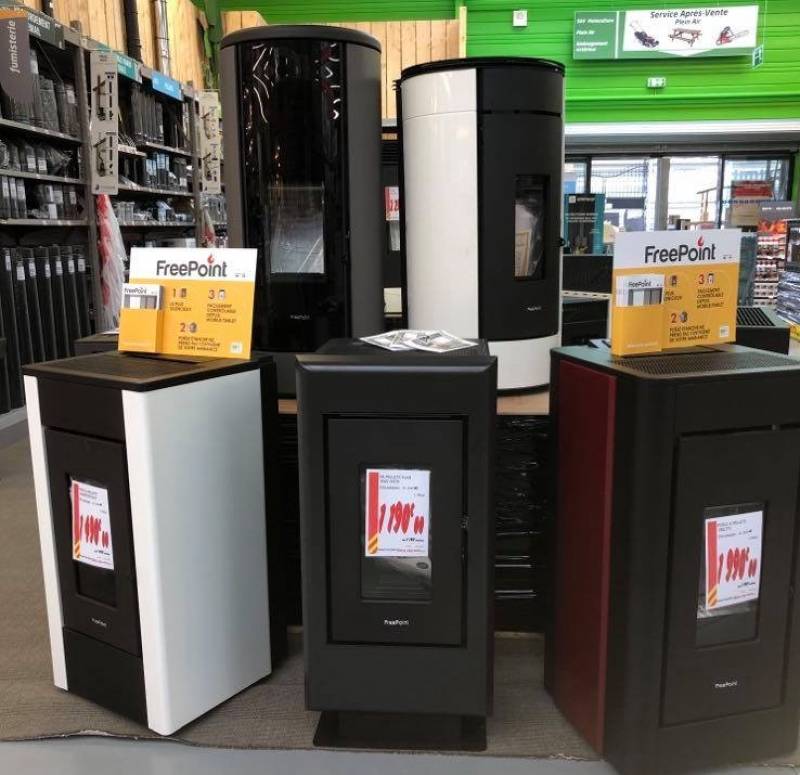 Magasin pour la vente de poêles à granulés Freepoint à Fécamp