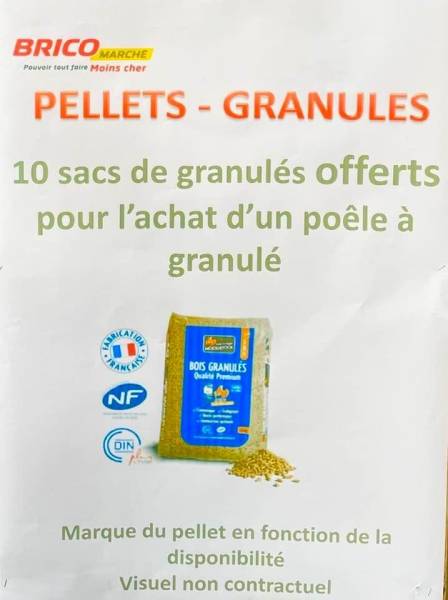 10 sacs de GRANULES OFFERTS pour tout achat d'un poêle à pelés à proximité de Fécamp !